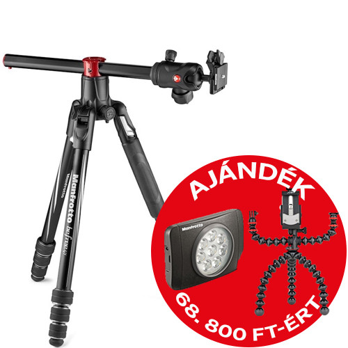 Manfrotto Befree GT XPRO aluminium állvány, tekerős lábzárral, elforgatható középoszloppal