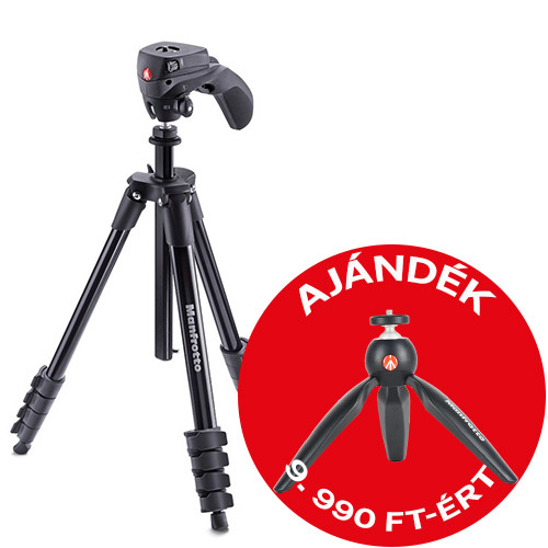 Manfrotto Compact Action állvány Joystick fejjel fekete