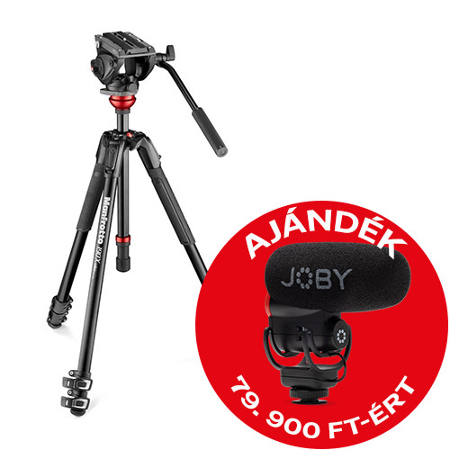 Manfrotto MVH500AH fluid fej lapos alappal & 190X alu video tripod