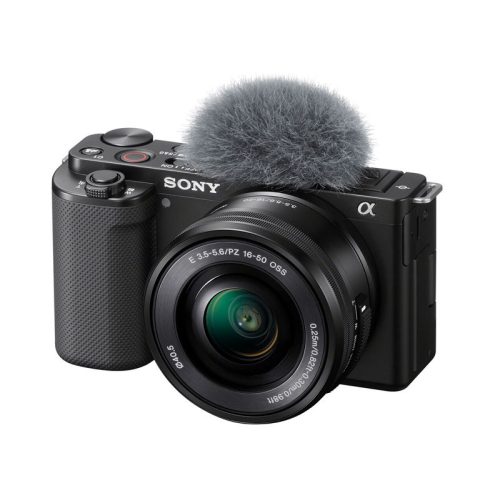 Sony ZV-E10 cserélhető objektíves fényképezőgép és vlog kamera, 16-50mm F/3.5-5.6 (SELP1650) objektívvel + Ajándék Sony fotós válltáska