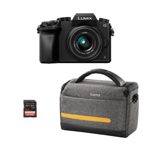 Panasonic Lumix G7 + 14-42mm f/3.5-5.6 + Sandisk 64GB SDXC + Hama Terra 135 szett