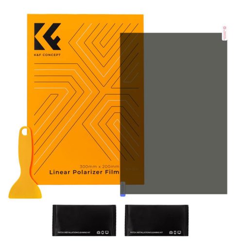 K&F Concept Polarized Film 300*200mm + Film Scraper, Two Bags Of Dry And Wet Cloth Alcohol Bags