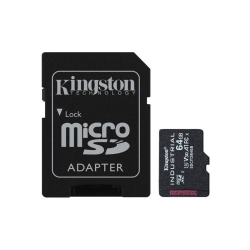 Kingston MicroSDHC 64GB Industrial C10 A1 pSLC memóriakártya + adapter