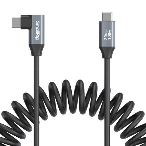 Smallrig 4792 USB-C Straight To USB-C Angeled Coiled Data Cable