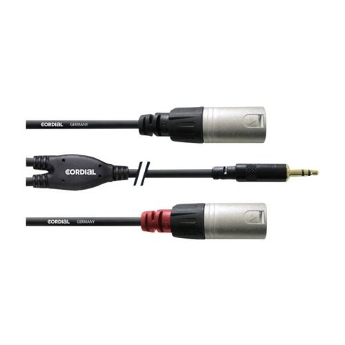 Cordial CFY 1.8 WMM Y-Adapter kábel, 3,5mm-es jack - 2DB XLR Male 1,8m