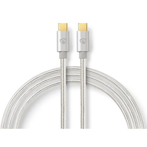 Valueline USB-C 2.0 - USB-C kábel 1m (arany bevonatú, fehér szövet)