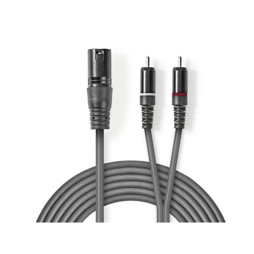 Valueline XLR audio kábel 3Pin apa - 2x RCA apa