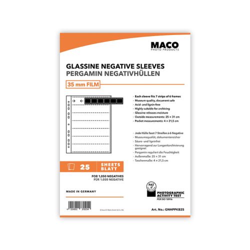 Maco Glassine negative sleeves for 35 mm film, 100 sheets