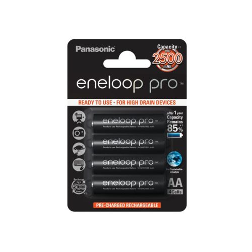 Panasonic Eneloop Pro 4 x 2500 mAh AA újracsomagolt akkumulátor