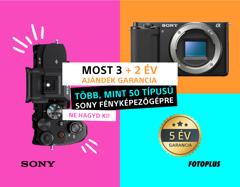 3+2 év ajándék garancia Sony fényképezőgépekre – Így összesen 5 év a garancia | Itt a Fotoplus-nál!