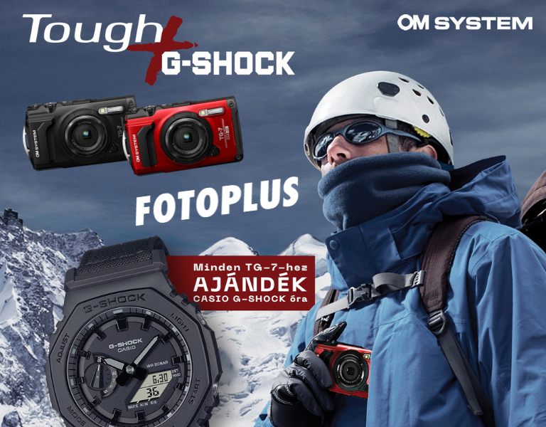 Ajándék OM-System TG-7  fényképezőgéphez: Casio G-Shock karóra - Itt a Fotoplus-nál!