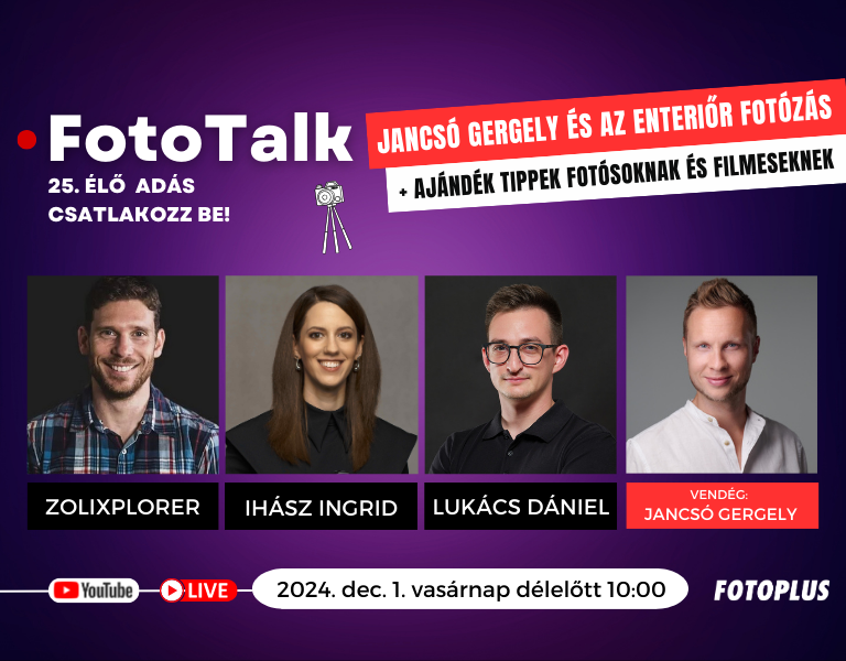 FotoTalk 25. (ÉLŐ):  Vendég: Jancsó Gergely - Enteriőr- és épületfotózás  | Élő, interaktív adás